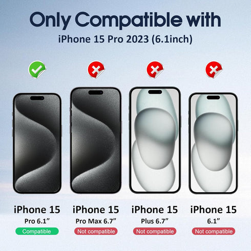 Ambison 2 Pack Matte Glass Screen Protector for iPhone 15 Pro 2023, 6.1", 9H Tempered Glass, Anti-Glare, Bubble Free.