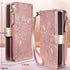 Harryshell Wallet Case for iPhone 13 Pro Max 6.7 inch 5G 2021, Detachable Magnetic Cover, Floral Flower, Rose Gold