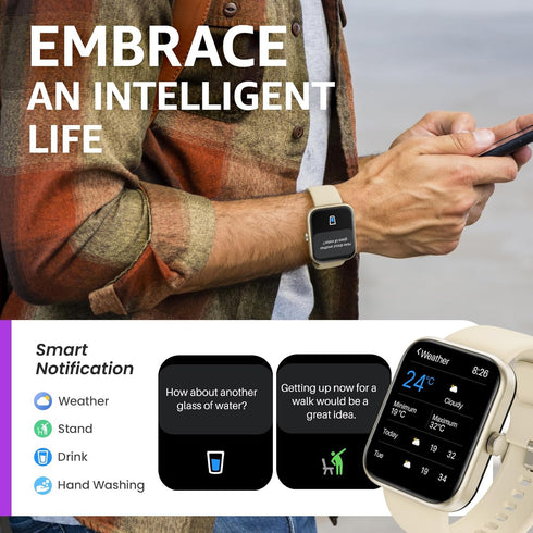TOZO 2024 New Upgraded Smart Watch for iPhone & Android, 1.83" Fitness Tracker, IP68 Waterproof, 100+ Sport Modes