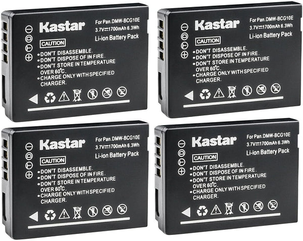 Kastar 4-Pack DMW-BCG10 Battery Replacement for Panasonic Lumix DMC-ZX1, ZX3, 3D1, TZ6, TZ7, TZ8, TZ9, TZ10, TZ18