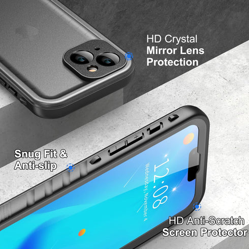 SPORTLINK Waterproof Case for iPhone 14, Full Body Heavy Duty Protection, Full Sealed Cover, Shockproof Dustproof