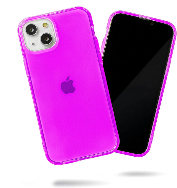 SteepLab Neon Highlighter Case for iPhone 13 - Grippy Jelly Case with Protective Air Pockets (Saturated Vivid Purple)