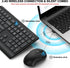 EDJO 3 2.4G Wireless Keyboard and Mouse Combo, Full Size Quiet Key Computer Keyboard and Cordless Mice with DPI