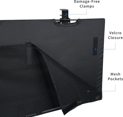 VIVO 30 Inch Clamp-on Privacy and Cable Management Organizer Sleeve, Wire Hider Kit Panel System, Desk Skirt (Black)