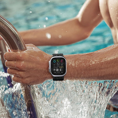 Compatible with Apple Watch Ultra 2/Ultra Band, 49mm/45mm/44mm/42mm, Magnetic Silicone Rugged Sport Watchband
