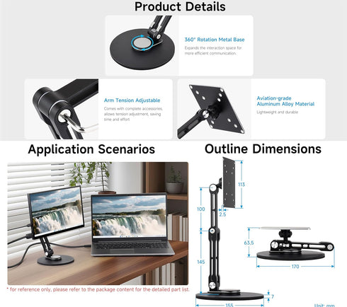 UeeKKoo 19inch, 50 50/75 75/100 100 (mm) VESA Portable Monitor Stand, Compatible with Monitors Up to Supports x x x