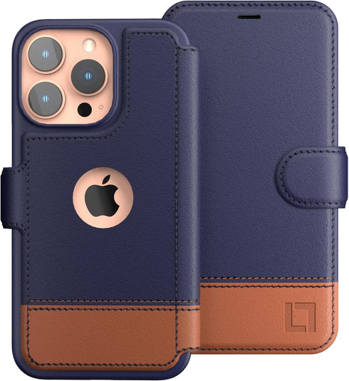 LUPA Legacy Wallet Case for iPhone 13 Pro - Slim Durable Flip Case with Card Holder, Faux Leather, Desert Sky