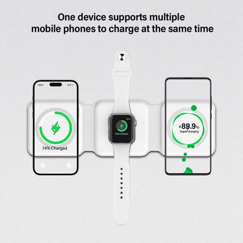 3 in 1 Wireless Charging Station for Apple Devices, 15W Phone Charger, 2.5W Watch Charger, 3W Charger Compatible with