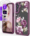 Samsung A15 5G Case with Tempered Glass Screen Protector, Purple Slim Soft TPU & Hard PC Military Grade Protective