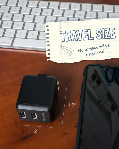 Smartish 2 Port USB Wall Charger - Charge Shack Maximum Speed 4.8 Amp Quick Charger for iPhone Android Devices
