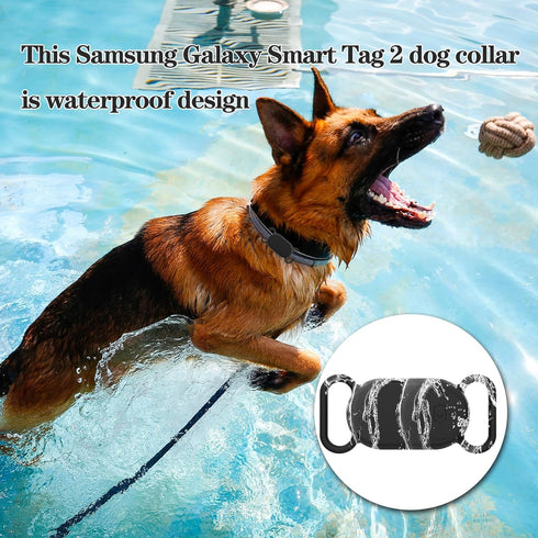 2 Pack Waterproof Dog Collar Holder for Samsung Galaxy SmartTag 2, Silicone GPS Tracker Case - Pink, Blue