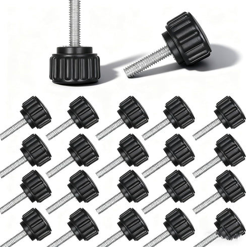 Impnit 24 Pieces M4 x 15 mm Threaded Knurled Thumbscrew, Monitor Screws for