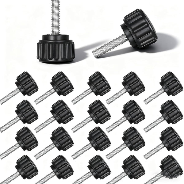 Impnit 24 Pieces M4 x 15 mm Threaded Knurled Thumbscrew, Monitor Screws for