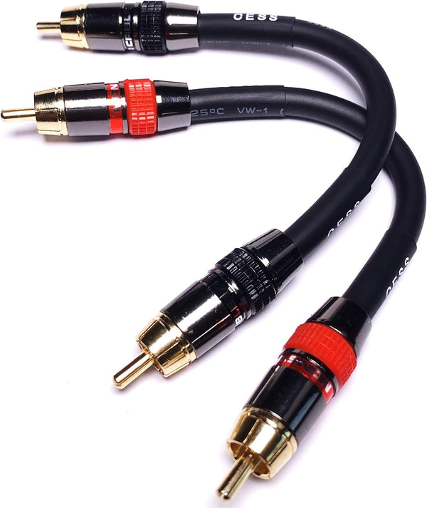 CESS-163-4i Low Noise 12 Gauge Premium RCA Audio Line Patch Cable, 4 Inches