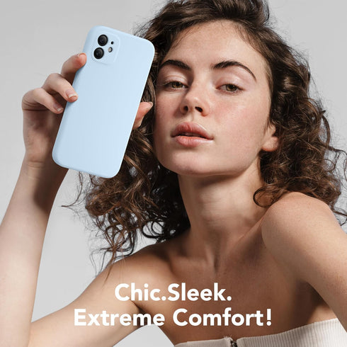 Light Blue iPhone 11 Case, Slim Shockproof, MagSafe Compatible, Full Camera Protection, Includes 2 Screen Protectors.