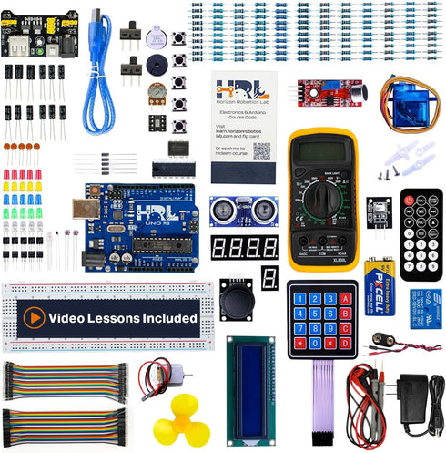 Horizon Robotics Lab Horizon Uno Electronics Starter Kit with Video Lessons Arduino-Compatible Board, Sensors, LEDs,
