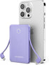 miisso 6000mAh Ultra Slim Power Bank, Built-in Cables, Card Size Portable Charger for Phones, 3 Output External Battery