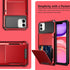Vofolen iPhone 11 Case - Red Wallet with 4-Card Holder, ID Slot, Anti-Scratch Dual Layer TPU Bumper Armor, 6.1"