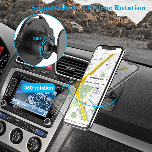 Socket Car Mount Car Grips Holder for Phone Stand 360 Rotation Dashboard Sticker Holder for Socket Mount Users on Car Dashboard Home Wall Office Kitchen (Rotation + Flat)