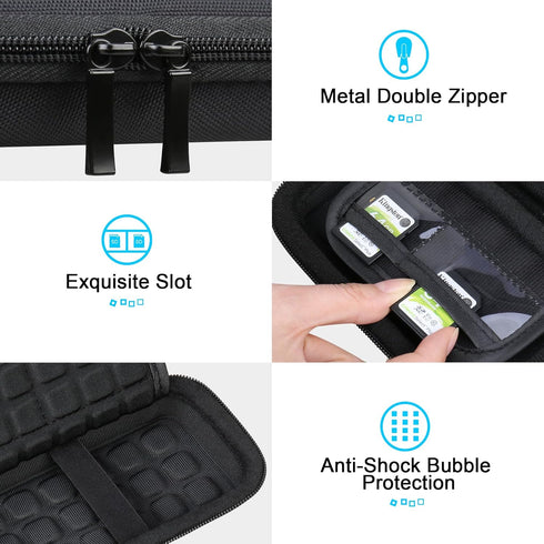 Lacdo Hard Carrying Case for SanDisk Extreme Pro/SanDisk Extreme Portable External SSD 500GB 1TB 2TB 4TB USB-C Solid State Drive EVA Shockproof Protective Storage Travel Bag, Black+Black