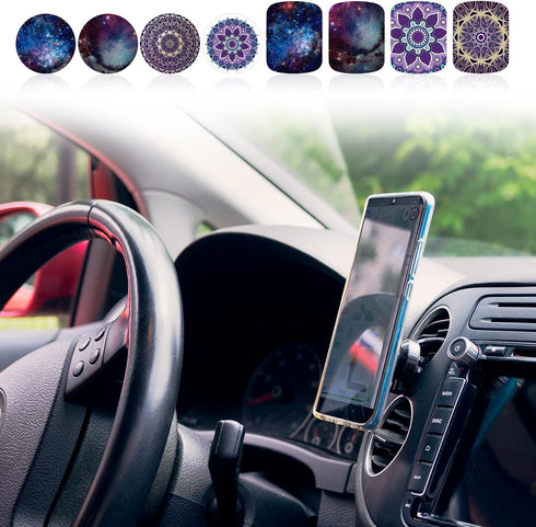 Weewooday 24 Pieces Metal Plates for Phone Magnet Car Holder with Adhesive Mount for Magnetic Mounts, 12 Rectangle and