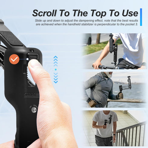 STARTRC OSMO Pocket 3 Handheld Stabilizer, Mini Z-Axis Anti-Shake Handle Grip, Storage Case for DJI Osmo