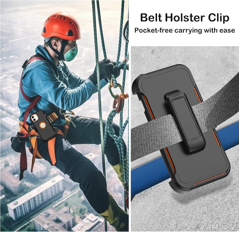 Heavy Duty Shockproof Drop Protection Case for iPhone 11 with Belt Clip Holster & Built-in Screen Protector