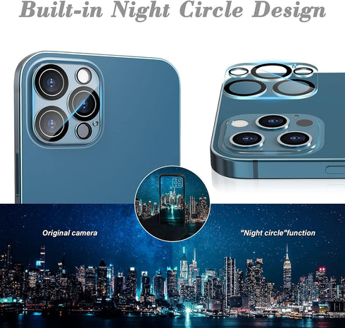 imluckies 6.7" iPhone 12 Pro Max Camera Lens Protector - Tempered Glass, HD Clear, 9H Hardness, Scratch Resistant, Easy