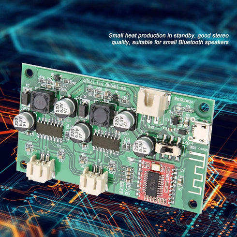 DC 5V/3.7V Lithium Battery Dual Channel 2x6W Micro USB Port Bluetooth Amplifier Board for Electronics Projects