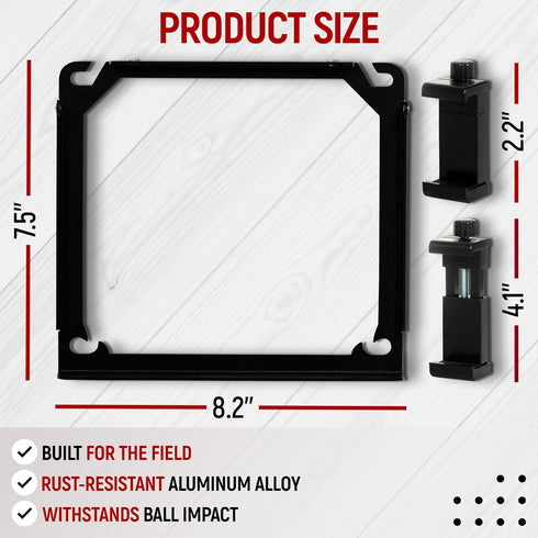 Cell Phone Fence Mount with Sunshade, Aluminum Fence Camera Mount Holder for Streaming & Recording Games, Anti-Overheat