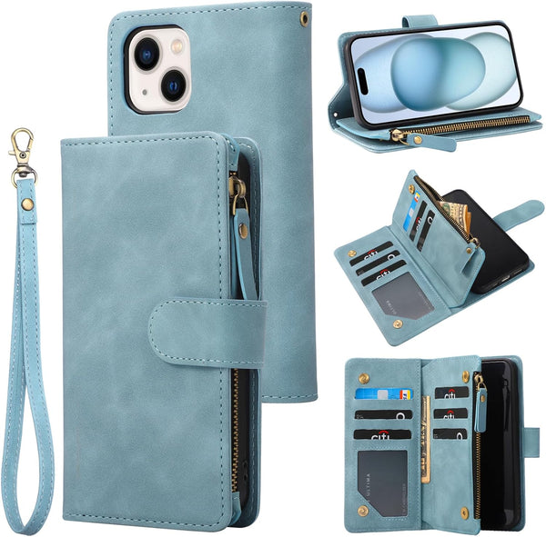 RANYOK Wallet Case for iPhone 15 (6.1 inch) with RFID Blocking Credit Card