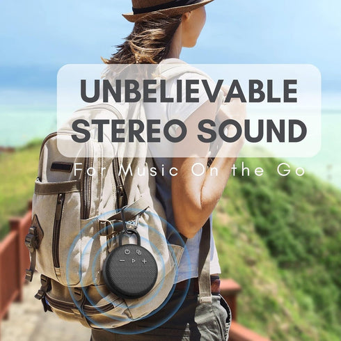 MusiBaby Waterproof Bluetooth Shower Speaker, Portable with True Wireless Stereo, Bluetooth 5.2, 1500 Mins Playtime
