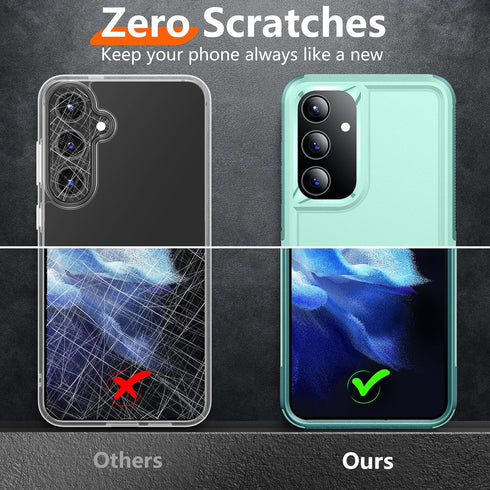 Red2Fire Heavy Duty Case for Samsung Galaxy S24, Light Green, with 2Pcs Tempered Glass & Camera Protector, Military