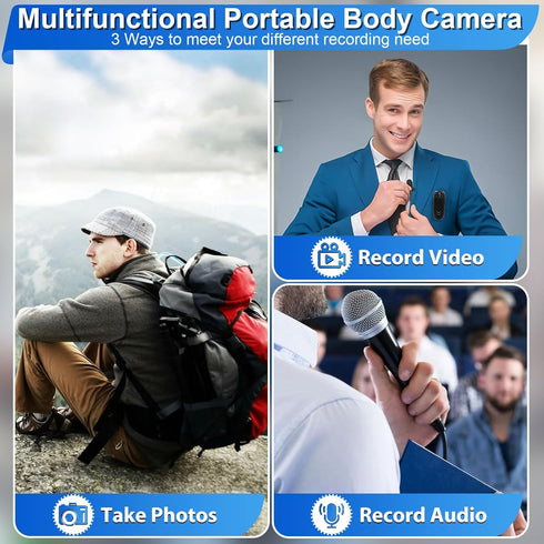 HKFUG 1080P 10HR Valentine's Day Mini Body Camera, HD Portable Video Recorder with Night Vision, Motion Detection