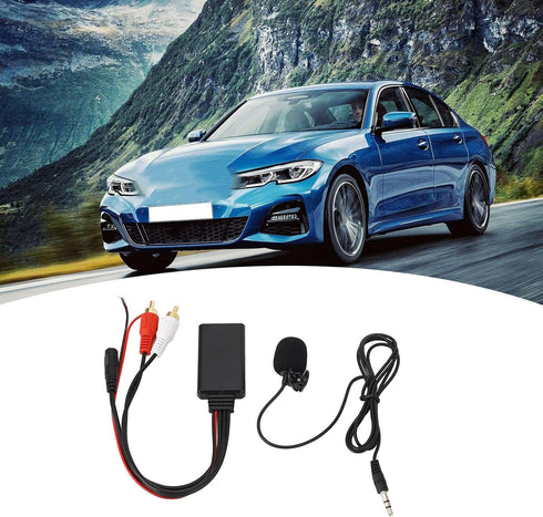 Bluetooth AUX Module 2 RCA Cable Adapter with Hands-Free Microphone