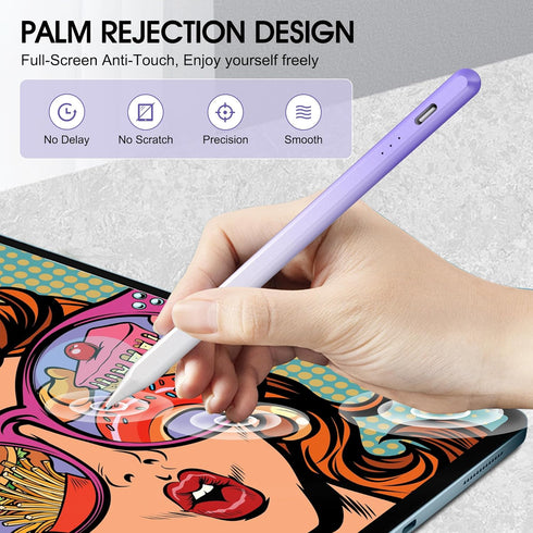 Stylus Pen for iPad with Palm Rejection, Tilt Sensitivity, Fast Charging, Compatible with 2018 or Later iPad Models