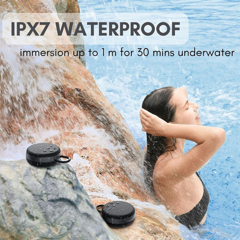 MusiBaby Waterproof Bluetooth Shower Speaker, Portable with True Wireless Stereo, Bluetooth 5.2, 1500 Mins Playtime