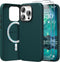 SURPHY iPhone 15 Pro Leather Case, Forest Green, with Screen Protector, MagSafe Compatible, Faux Leather, 6.1" 2023.