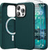 SURPHY iPhone 15 Pro Leather Case, Forest Green, with Screen Protector, MagSafe Compatible, Faux Leather, 6.1" 2023.