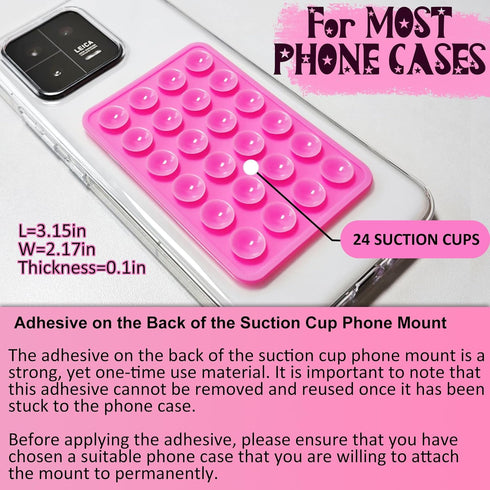 JingJinYY 2 Pack Silicone Suction Phone Case Mount, Non Slip Sticky Phone Grip for Cellphone, Silicon Adhesive Suction