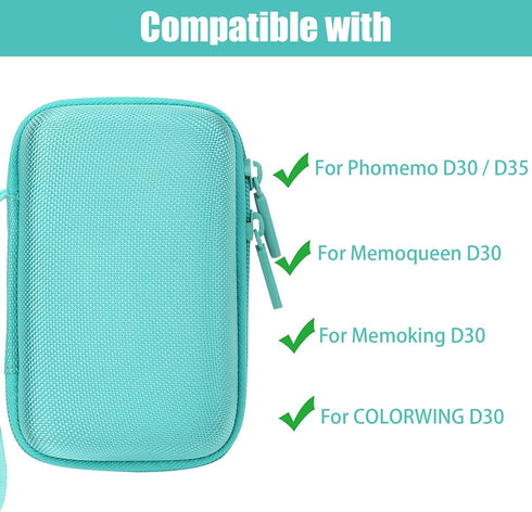 Aenllosi Hard Storage Case for Phomemo D30 Bluetooth Wireless Mini Label Printer (Only Case, Green)