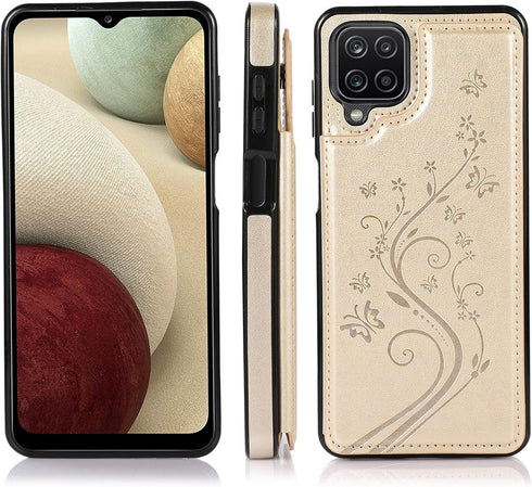 Asuwish Wallet Cover Phone Case for Samsung Galaxy A42 5G, Flip Leather with Tempered Glass Screen Protector, Stand