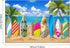 Blulu Tropical Beach Party Decorations Banner, 72.8 x 43.3 Inch Surfboard Backdrop for Luau Photography Birthday Tiki