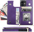 Bocasal 12/12 6.1 Inch(Purple) Crossbody Wallet Case for iPhone Pro with Card Holder,Zipper Card Slot Protector