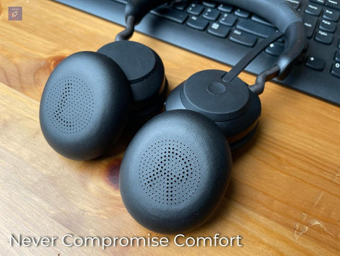 Ear Cushions Pads for Jabra Evolve2 65, Elite 45h, Evolve2 40, 2-Pack Replacement Leatherette Ear Cushions
