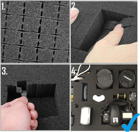 Weatherproof IP67 Hard Case with Customizable Foam for Pistol, GoPro, Camera Accessories, Black, 11 x 9 x 4 Inches