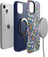 Casely iPhone 14 Plus Case | Navy Floral Full Bloom | Compatible with MagSafe