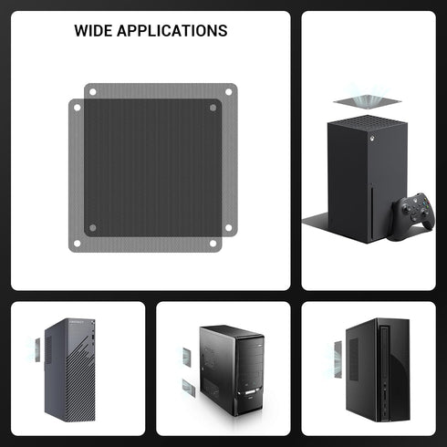 120mm Fan Dust Filter PC, 10Pack PVC Computer Dust Filter Mesh with Screws for Cooler Fan (PVC, 120 * 120mm, 10pcs,