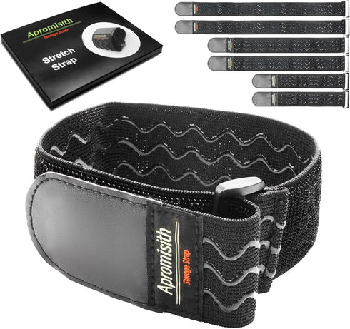 Elastic Hook and Loop Fastening Cable Strap, 12" 18" 24" (6 Pack) Silicone Anti-Slip Straps for Cable Organization