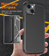 Diverbox Heavy Duty Case for iPhone 15 Plus 6.7" - Shockproof, Dropproof, with Tempered Glass Protector (Black-3in1)